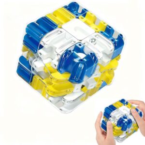 3D Labyrinth Puzzle Würfel, 2-in-1 Kugellabyrinth Zauberwürfel Spielzeug, Labyrinth 3D Maze Cube, Lnteraktives Ball Labyrinths Denkspiel, Gehirntrainingsspielzeug für Stressabbau und Logikentwicklung
